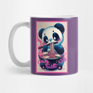 Anime Cute Panda eating Ramen | Cute Anime Panda Kawaii Design Mug